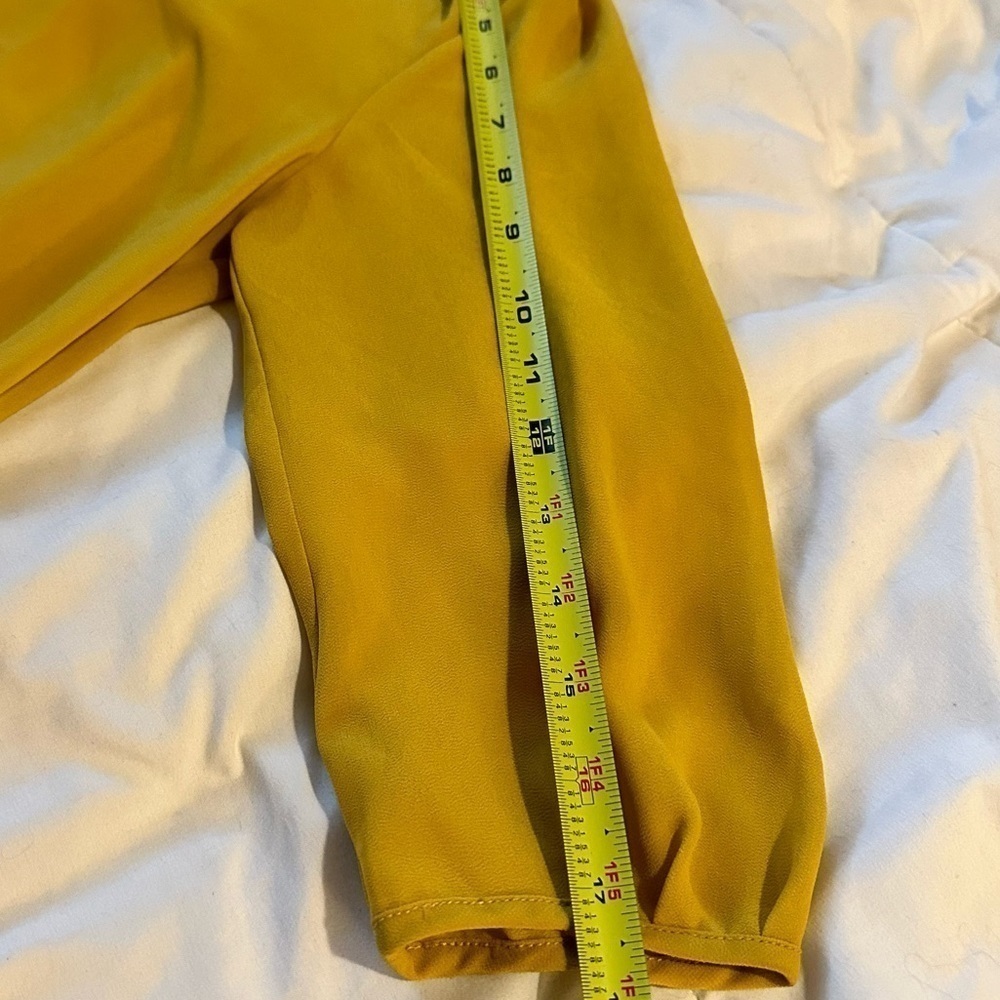 FREE* Naked Zebra Mid Sleeve High-Low Hem Blouse Yellow Semi Sheer - Picture 16 of 16